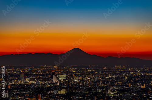 マジックアワーの富士山