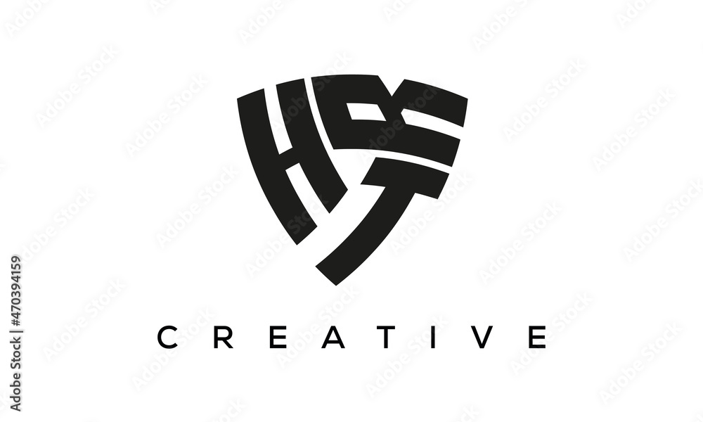 HTR letters logo, security Shield logo vector	