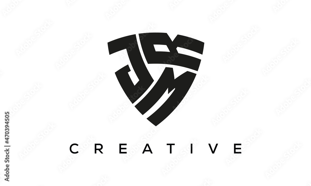 JMR letters logo, security Shield logo vector	