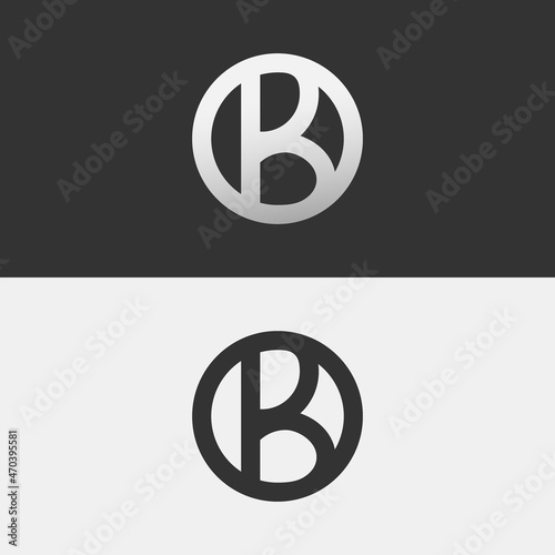 The letter B concept logo design with two black and white color variants