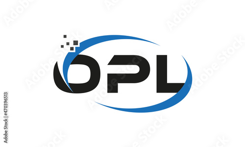 dots or points letter OPL technology logo designs concept vector Template Element photo