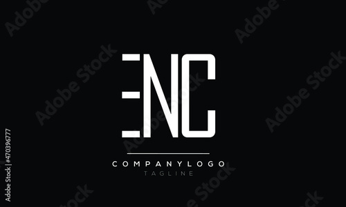 Abstract Letter Initial ENC CNE EN EC CN CE Vector Logo Design Template