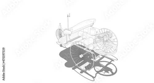 Photos 3d render Benz patent-motorwagen
