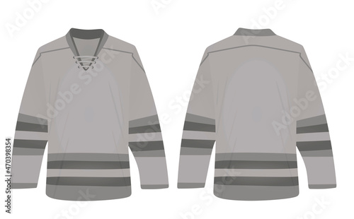 Grey stripe ice hockey shirt. vector illustration