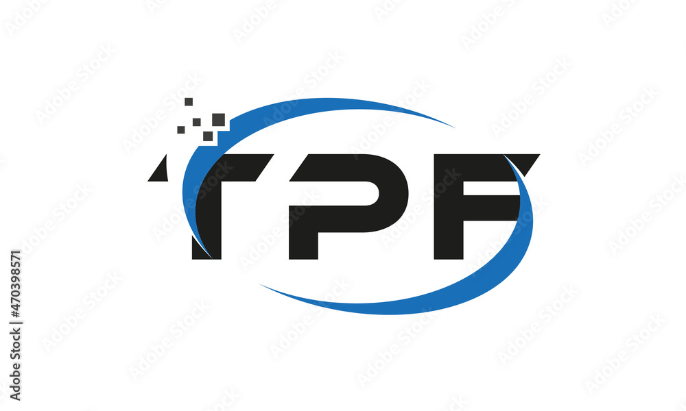 dots or points letter TPF technology logo designs concept vector Template Element