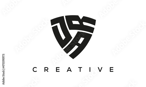 DAR letters logo, security Shield logo vector	