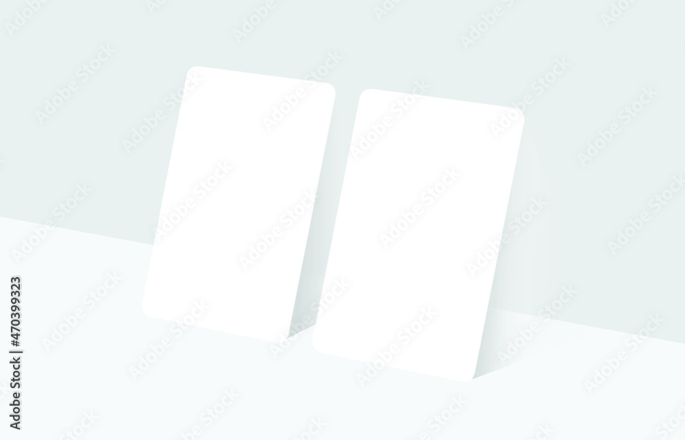 Clay White 3D Business Card Mockup Vector Graphics Clay White 3D Business Card Mockup Vector Graphics