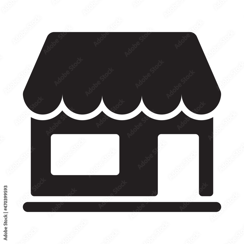 Shop or market icon in simple style on white background. Shop or market icon in simple style on white background.
