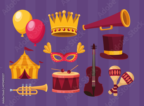 ten carnival celebration icons