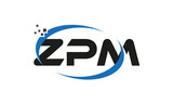 dots or points letter ZPM technology logo designs concept vector Template Element
