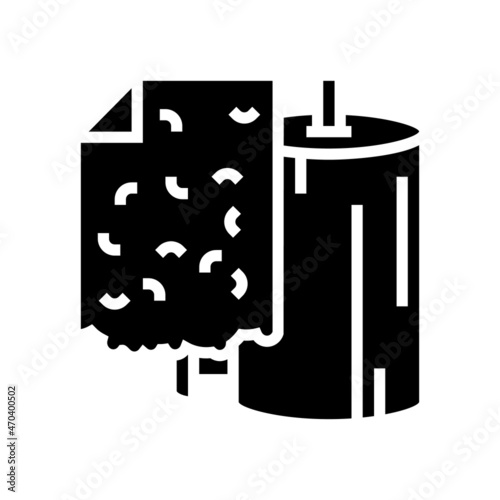 recycled paper glyph icon vector. recycled paper sign. isolated contour symbol black illustration