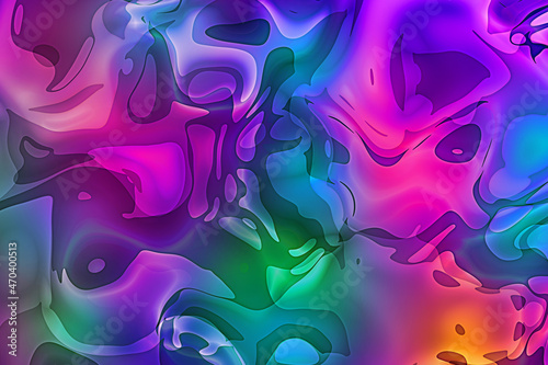 The abstract line and colorful motion background, 3d render illustration