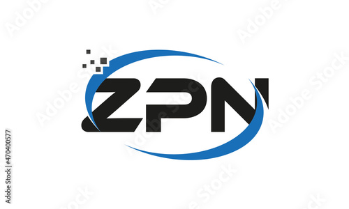 dots or points letter ZPN technology logo designs concept vector Template Element
