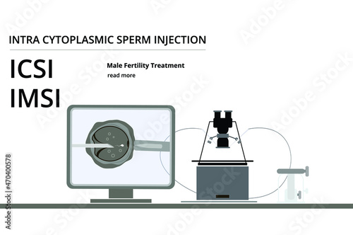 Vector illustration ICSI monitor laboratory workspace table