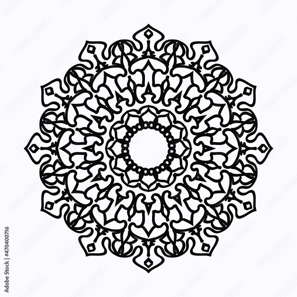 Mandala pattern black and white good mood Mandala pattern black and white good mood