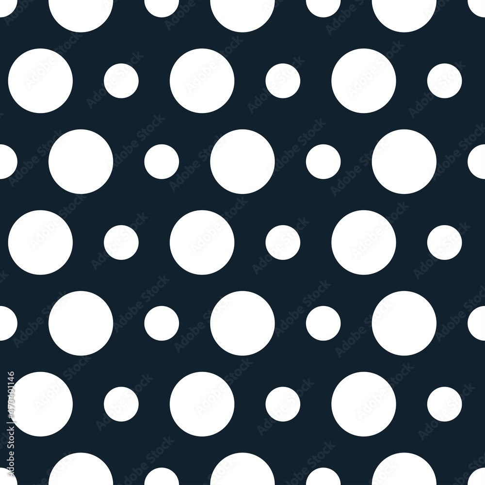 
Abstraction pattern with polka dots on a dark blue background, vector graphics