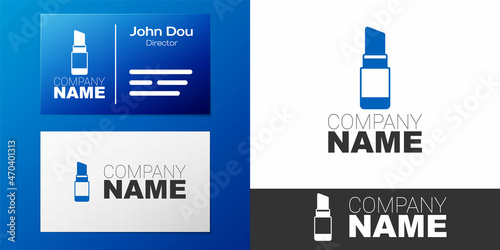 Logotype Lipstick icon isolated on white background. 8 March. International Happy Women Day. Logo design template element. Vector