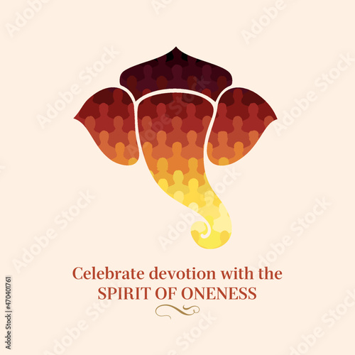 Celebrate of lord ganesha devotion with the spirit of oneness illustration