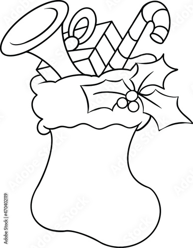 christmas sock coloring page