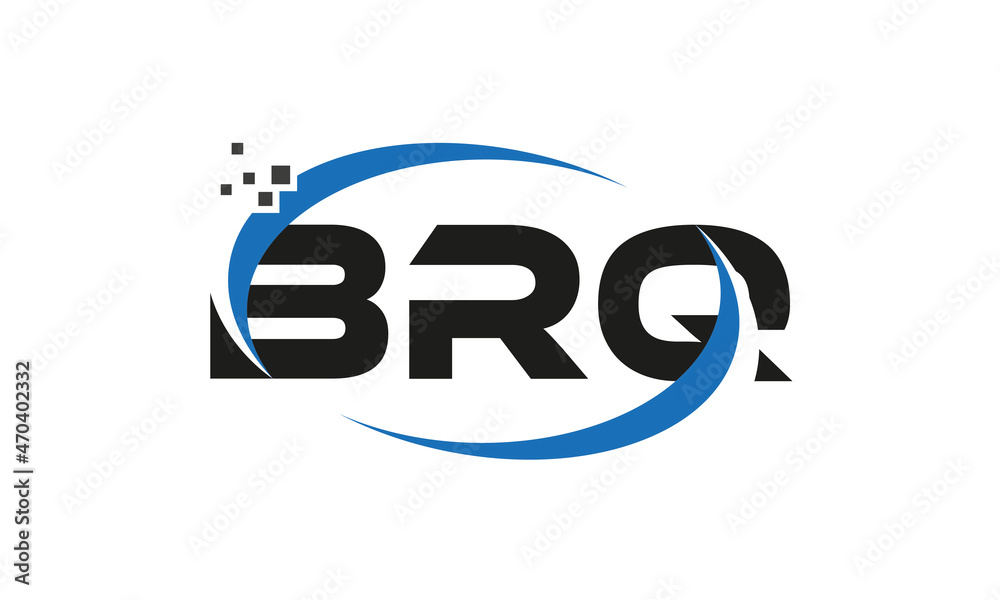 dots or points letter BRQ technology logo designs concept vector Template Element