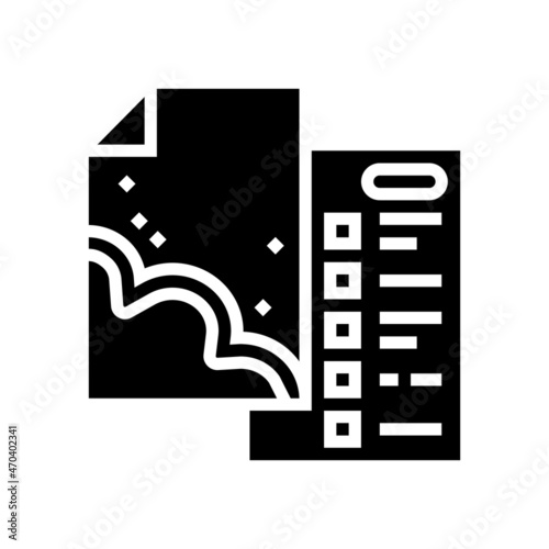litmus paper with image glyph icon vector. litmus paper with image sign. isolated contour symbol black illustration