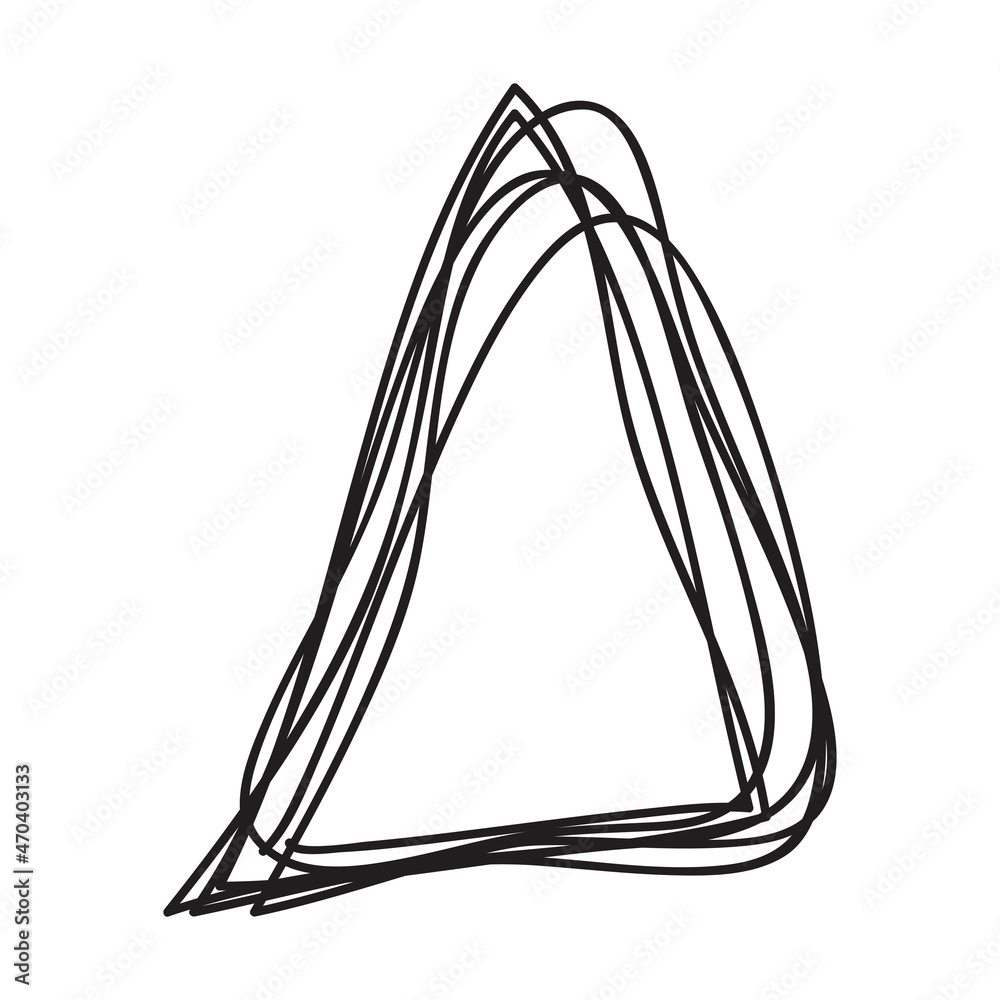 Hand drawn triangle doodle, sketch scribble element, pencil art design ...