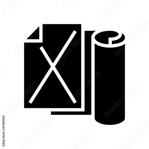 kraft paper list glyph icon vector. kraft paper list sign. isolated contour symbol black illustration