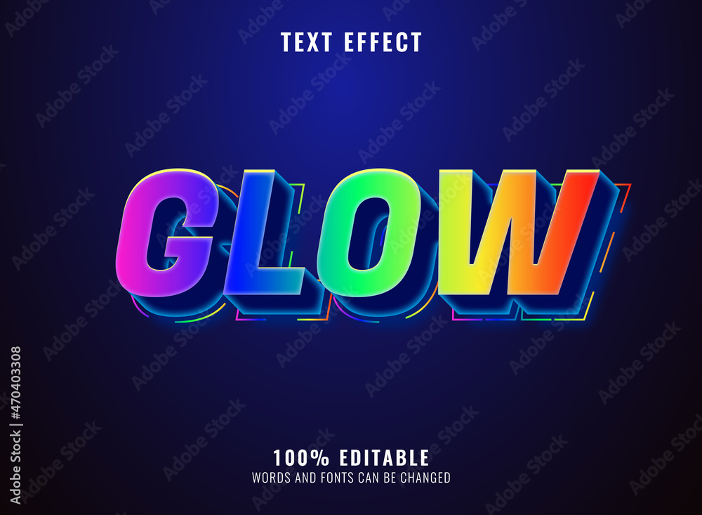 fantasy colorful gradient glow neon text effect