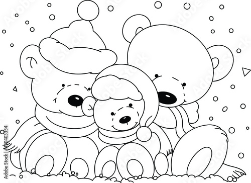  christmas bear coloring page