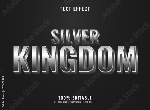 modern silver kingdom text effect