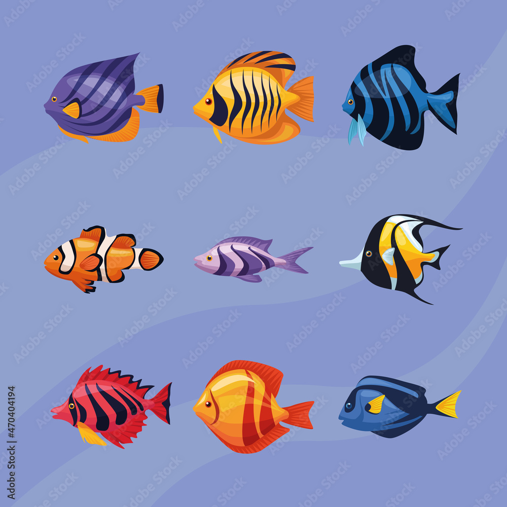sealife underwater nine icons sealife underwater nine icons