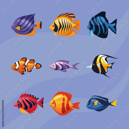 sealife underwater nine icons