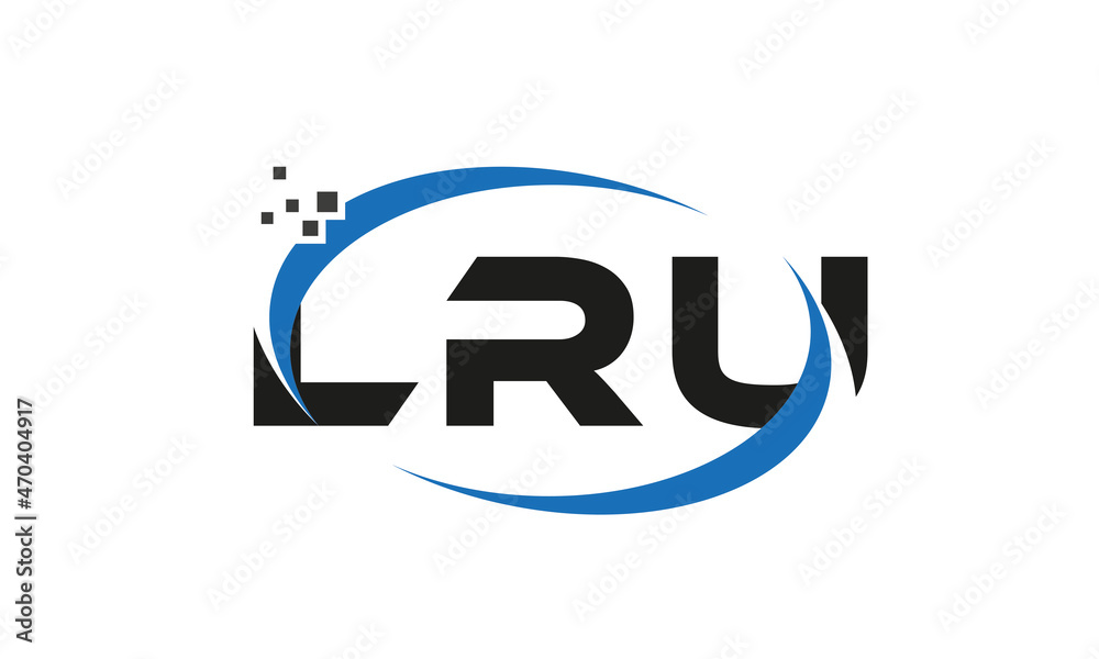 dots or points letter LRU technology logo designs concept vector Template Element dots or points letter LRU technology logo designs concept vector Template Element