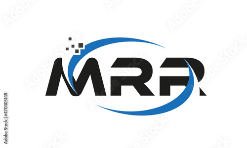 dots or points letter MRR technology logo designs concept vector Template Element