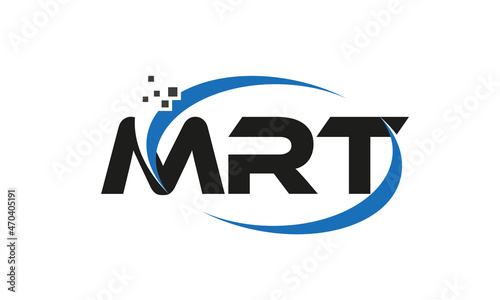 dots or points letter MRT technology logo designs concept vector Template Element