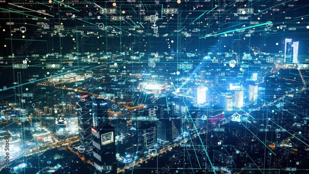 smart Connected city skyline. Futuristic network concept, city Technology. smart Connected city skyline. Futuristic network concept, city Technology.