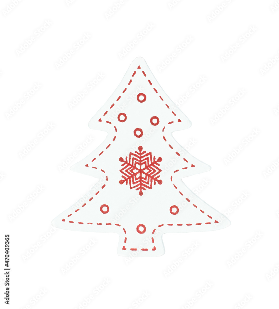 christmas tree close-up on a white background