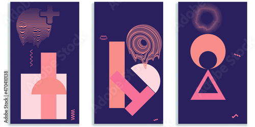 Social media editable covers with simple design elements . Contemporary style . Post frame stories templates.  Layout for promotion .Media banner .Vector