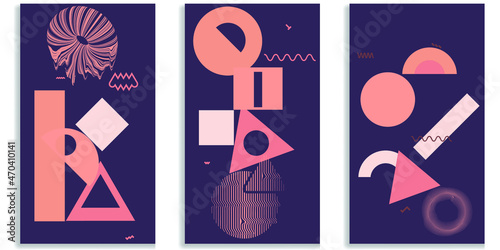 Social media editable covers with simple design elements . Contemporary style . Post frame stories templates.  Layout for promotion .Media banner .Vector