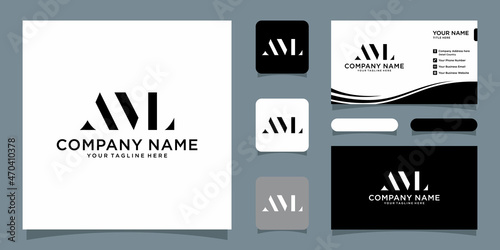 AML logo symbol. vector business symbol element with business card design.