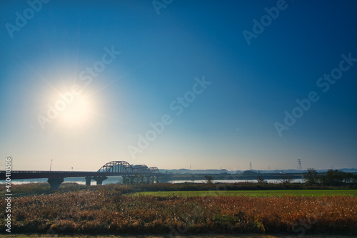 秋の空、神崎大橋