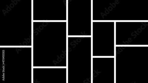 Vector empty photo frame. Collage template. Frames for memory.