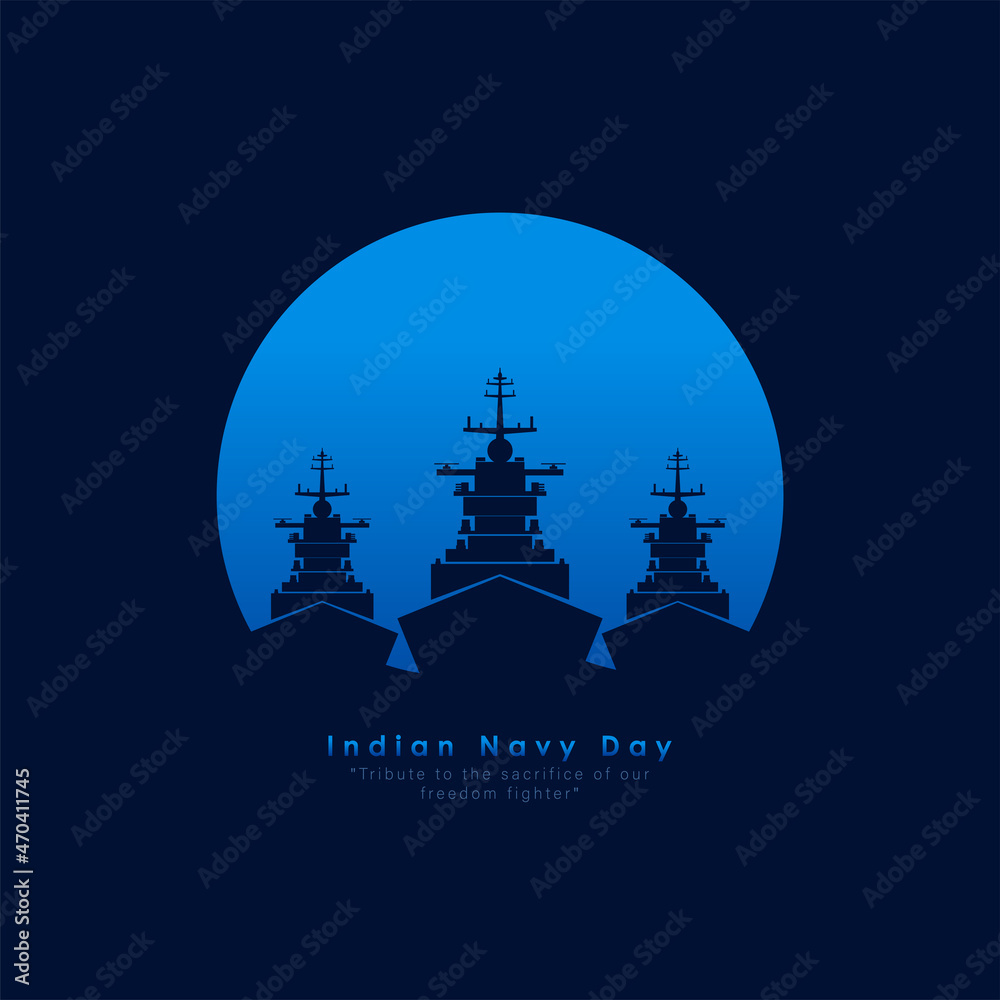 Fototapeta premium Vector illustration of Indian navy day.