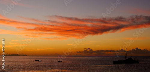 Fototapeta Naklejka Na Ścianę i Meble -  Sunrise and first light, Funchal, Madeira Island Portugal