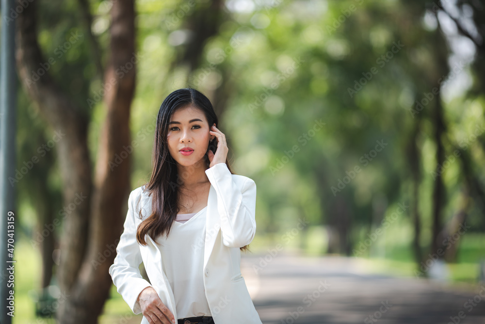 young business woman Asian person in smart suit, portrait female businesswoman outdoor young business woman Asian person in smart suit, portrait female businesswoman outdoor