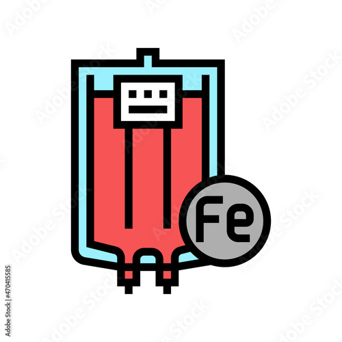 iron given through an intravenous color icon vector. iron given through an intravenous sign. isolated symbol illustration