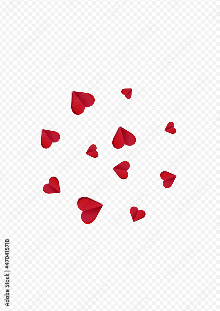 Red Hearts Vector Transparent Backgound. Birthday Red Hearts Vector Transparent Backgound. Birthday