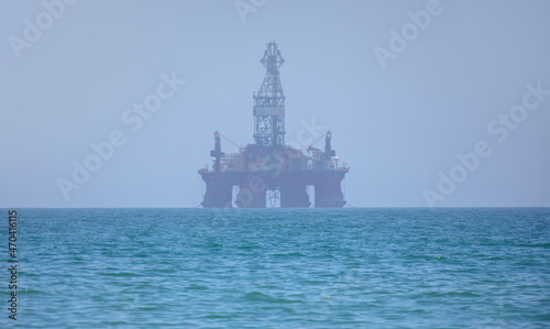 Oil and gas wellhead remote platform © muratart