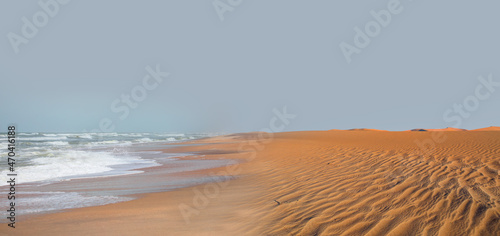 The Namib desert along side the Atlantic ocean coast of Namibia  Southern Africa