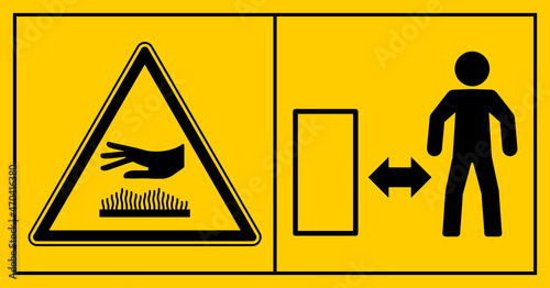 Foto cmssn77 CombinationMachineSafetySignNew cmssn - mssn28mssn18h horizontal - Maschinenkennzeichnung ISO 11684